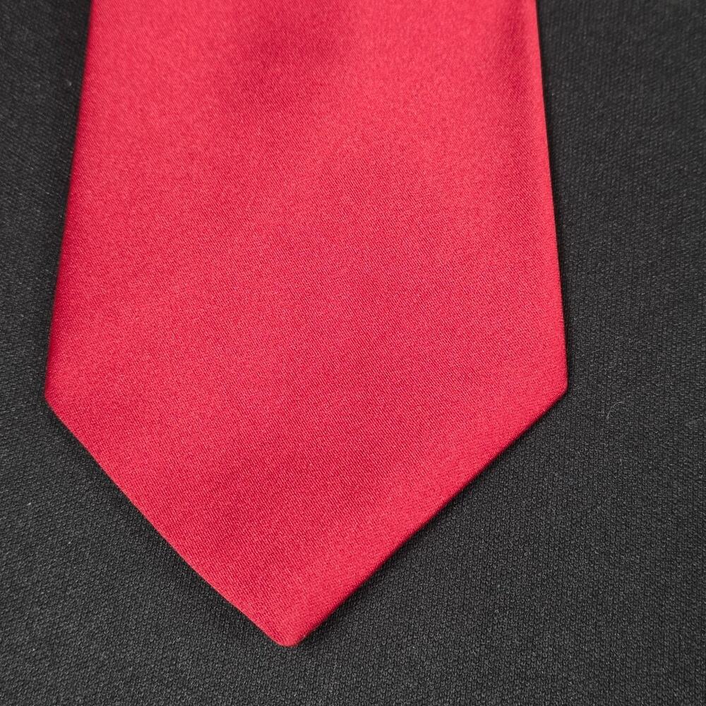 KIPPER Tie Men’s Red Solid Woven Classic Necktie